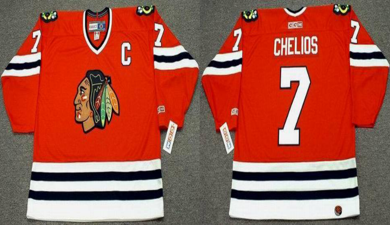 2019 Men Chicago Blackhawks 7 Chelios red CCM NHL jerseys